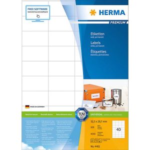 Herma Premium-Etiketten Nr. 4461 auf DIN A4-Blättern, 4000 Etiketten, 100 Bogen Herma Premium-Etiketten Nr. 4461 auf DIN A4-Blättern, 4000 Etiketten, 100 Bogen