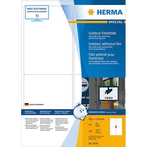 Herma wetterfeste Etiketten Nr. 9539, aus Polyesterfolie, 160 Etiketten, 40 Bogen