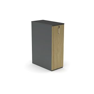 Hochcontainer Big Tower BEXXSTAR, 3 Regalfächer, links, abschließbar, B 400 x T 800 x H 1155 mm, dunkelgrau/Eiche Hochcontainer Big Tower BEXXSTAR, 3 Regalfächer, links, abschließbar, B 400 x T 800 x H 1155 mm, dunkelgrau/Eiche