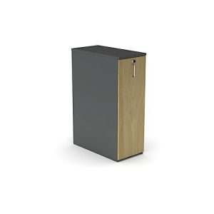 Hochcontainer Big Tower BEXXSTAR, 3 Regalfächer, rechts, abschließbar, B 400 x T 800 x H 1155 mm, dunkelgrau/Eiche Hochcontainer Big Tower BEXXSTAR, 3 Regalfächer, rechts, abschließbar, B 400 x T 800 x H 1155 mm, dunkelgrau/Eiche