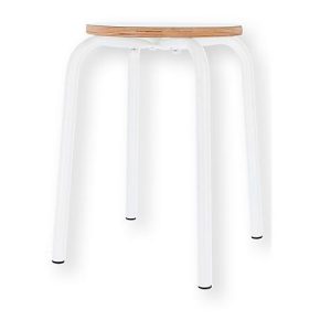 Hocker PARIS, stapelbar, Rundrohrfuß-Gestell, Ø 330 x T 330 x H 460 mm, weiß/weiß Hocker PARIS, stapelbar, Rundrohrfuß-Gestell, Ø 330 x T 330 x H 460 mm, weiß/weiß