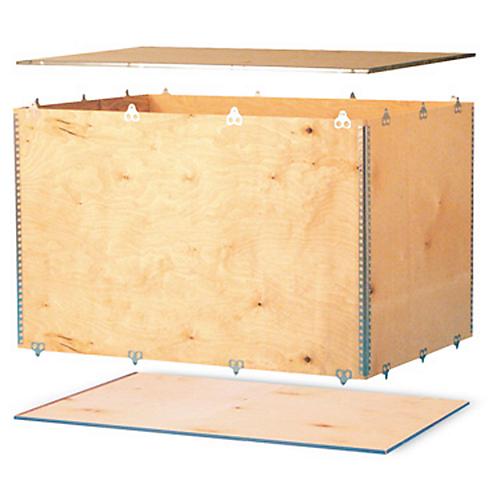 Holzfaltkiste, 6 mm starkes Birkensperrholz, L 580 x B 380 x H 380 mm