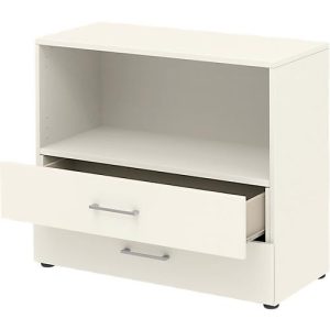 Home Office Kombiregal TEMPIO, aus Holz, 2 Einschübe, 2 OH, B 800 x T 340 x H 720 mm, weiß/weiß Home Office Kombiregal TEMPIO, aus Holz, 2 Einschübe, 2 OH, B 800 x T 340 x H 720 mm, weiß/weiß