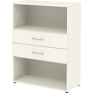 Home Office Kombiregal TEMPIO, aus Holz, 2 Einschübe, 3 OH, B 800 x T 340 x H 1070 mm, weiß/weiß Home Office Kombiregal TEMPIO, aus Holz, 2 Einschübe, 3 OH, B 800 x T 340 x H 1070 mm, weiß/weiß