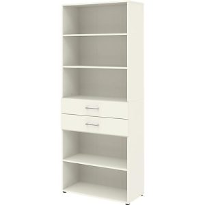 Home Office Kombiregal TEMPIO, aus Holz, 2 Einschübe, 6 OH, B 800 x T 330 x H 2130 mm, weiß/weiß Home Office Kombiregal TEMPIO, aus Holz, 2 Einschübe, 6 OH, B 800 x T 330 x H 2130 mm, weiß/weiß