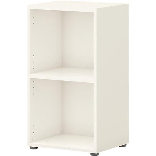 Home Office Regal TEMPIO, aus Holz, 2 Fächer, 2 OH, B 400 x T 340 x H 720 mm, weiß
