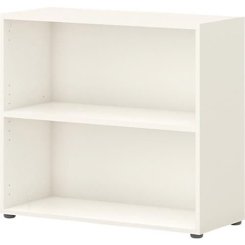 Home Office Regal TEMPIO, aus Holz, 2 Fächer, 2 OH, B 800 x T 340 x H 720 mm, weiß