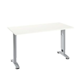 Home Office Tisch Login, C-Fuß, B 1300 x T 650 mm, weiß/weißalu Home Office Tisch Login, C-Fuß, B 1300 x T 650 mm, weiß/weißalu
