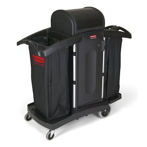 Hotelwagen Rubbermaid®, kompakt, bis 257 l, abschließbarer Schrank & abnehmbare Plattformen, Staubsaugerhalterung & Haken, Schiebegriffe, Laufrollen Hotelwagen Rubbermaid®, kompakt, bis 257 l, abschließbarer Schrank & abnehmbare Plattformen, Staubsaugerhalterung & Haken, Schiebegriffe, Laufrollen