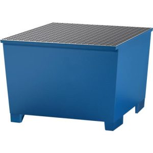IBC-Station ASECOS, Stahl, mit Gitterrost u. Staplerschuhen, 1000 l Auffangvolumen, B 1350 x T 1300 x H 918 mm, lackiert IBC-Station ASECOS, Stahl, mit Gitterrost u. Staplerschuhen, 1000 l Auffangvolumen, B 1350 x T 1300 x H 918 mm, lackiert
