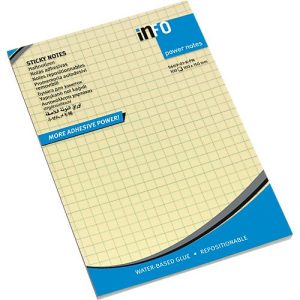 inFO Power Notes Haftnotizen, 100 x 150 mm, 100 Blatt pro Block, 12 Blöcke, kariert, gelb inFO Power Notes Haftnotizen, 100 x 150 mm, 100 Blatt pro Block, 12 Blöcke, kariert, gelb