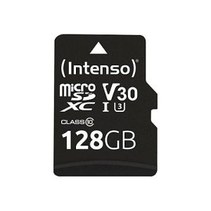 Intenso Professional – Flash-Speicherkarte (microSDXC-an-SD-Adapter inbegriffen) – 128 GB – UHS Class 1 / Class10 – microSDXC UHS-I Intenso Professional – Flash-Speicherkarte (microSDXC-an-SD-Adapter inbegriffen) – 128 GB – UHS Class 1 / Class10 – microSDXC UHS-I