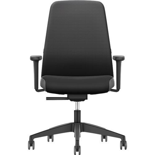 Interstuhl Bürostuhl EVERYis EV15R, mit Armlehnen, Auto-Synchronmechanik, Flachsitz, Polsterrücken, schwarz