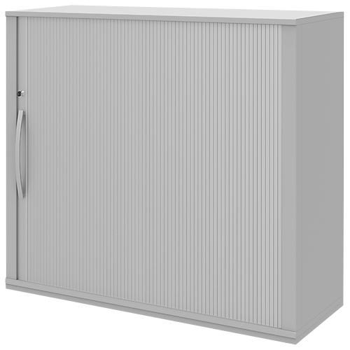 Jalousien-Anbauschrank BARI, 4 Böden, rechts öffnend, Schloss & Mitteltrennw., B 1200 x T 430 x H 1117 mm, hellgrau
