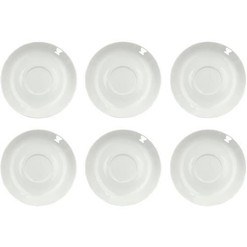 Kaffeeuntertasse Solea, Ø 150 mm, uni, weiß, Porzellan, 6 Stück