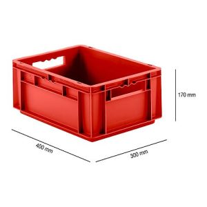 Kasten im EURO-Maß EF 4170, ohne Deckel, 15,7 l, rot Kasten im EURO-Maß EF 4170, ohne Deckel, 15,7 l, rot