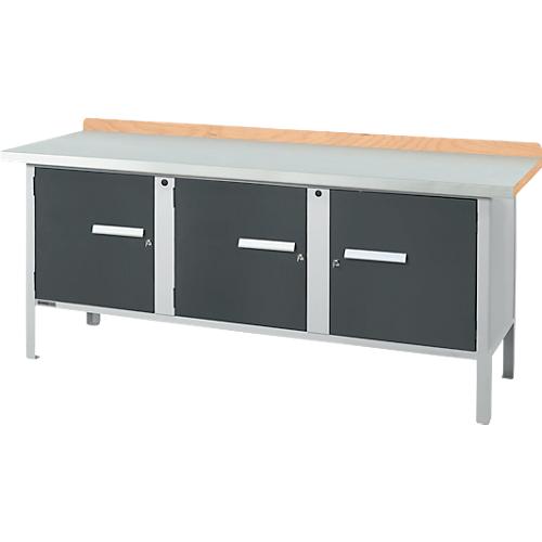 Kastenwerkbank Schäfer Shop Select PW 200-3, ESD, Buche Multiplexplatte, mit Stahlabdeckung, bis 750 kg, B 2000 x T 700 x H 840 mm, Anthrazit
