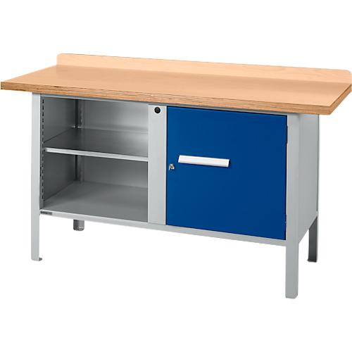 Kastenwerkbank Schäfer Shop Select PWi 150-1, Buche Multiplexplatte, bis 750 kg, B 1500 x T 700 x H 840 mm, Enzianblau