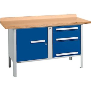 Kastenwerkbank Schäfer Shop Select PWi 150-7, Buche Multiplexplatte, bis 750 kg, B 1500 x T 700 x H 840 mm, Enzianblau Kastenwerkbank Schäfer Shop Select PWi 150-7, Buche Multiplexplatte, bis 750 kg, B 1500 x T 700 x H 840 mm, Enzianblau