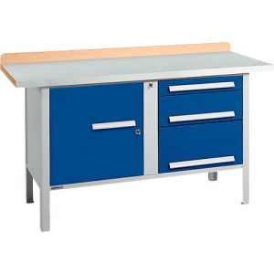 Kastenwerkbank Schäfer Shop Select PWi 150-7, ESD, Buche Multiplexplatte, mit Stahlabdeckung, bis 750 kg, B 1500 x T 700 x H 840 mm, Enzianblau Kastenwerkbank Schäfer Shop Select PWi 150-7, ESD, Buche Multiplexplatte, mit Stahlabdeckung, bis 750 kg, B 1500 x T 700 x H 840 mm, Enzianblau