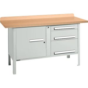 Kastenwerkbank Schäfer Shop Select PWi 150-7, mitteldichte Faserplatte (MDF), bis 750 kg, B 1500 x T 680 x H 838 mm, Lichtgrau Kastenwerkbank Schäfer Shop Select PWi 150-7, mitteldichte Faserplatte (MDF), bis 750 kg, B 1500 x T 680 x H 838 mm, Lichtgrau
