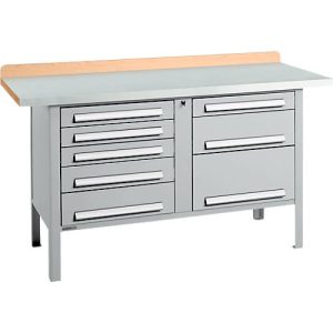 Kastenwerkbank Schäfer Shop Select PWi 150-8, ESD, Buche Multiplexplatte, mit Stahlabdeckung, bis 750 kg, B 1500 x T 700 x H 840 mm, Weißaluminium Kastenwerkbank Schäfer Shop Select PWi 150-8, ESD, Buche Multiplexplatte, mit Stahlabdeckung, bis 750 kg, B 1500 x T 700 x H 840 mm, Weißaluminium