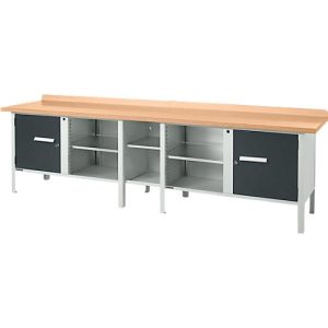 Kastenwerkbank Schäfer Shop Select PWi 300-1, Buche Multiplexplatte, bis 750 kg, B 3000 x T 700 x H 840 mm, Anthrazit Kastenwerkbank Schäfer Shop Select PWi 300-1, Buche Multiplexplatte, bis 750 kg, B 3000 x T 700 x H 840 mm, Anthrazit