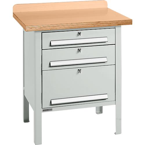 Kastenwerkbank Schäfer Shop Select PWi 75-7, Buche-Dekor Multiplexplatte, bis 750 kg, B 750 x T 700 x H 840 mm