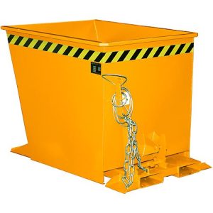 Kippbehälter GU-RZ55, für Routenzüge, Kipp- und Rutschsicherung, 550 l, RAL 2000 gelb Kippbehälter GU-RZ55, für Routenzüge, Kipp- und Rutschsicherung, 550 l, RAL 2000 gelb