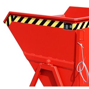 Kippmulde Bauer KS 550, Stahl, rot, B 1245 x T 1200 x H 1170 mm, 550 l, bis 1000 kg, Rollen, Manuelle Kippvorrichtung Kippmulde Bauer KS 550, Stahl, rot, B 1245 x T 1200 x H 1170 mm, 550 l, bis 1000 kg, Rollen, Manuelle Kippvorrichtung