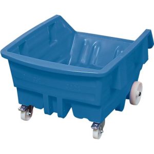 Kippwagen, Polyethylen, blau, B 1170 x T 1590 x H 1100 mm, 1000 l, Schüttkanthöhe 670 mm, bis 250 kg Kippwagen, Polyethylen, blau, B 1170 x T 1590 x H 1100 mm, 1000 l, Schüttkanthöhe 670 mm, bis 250 kg