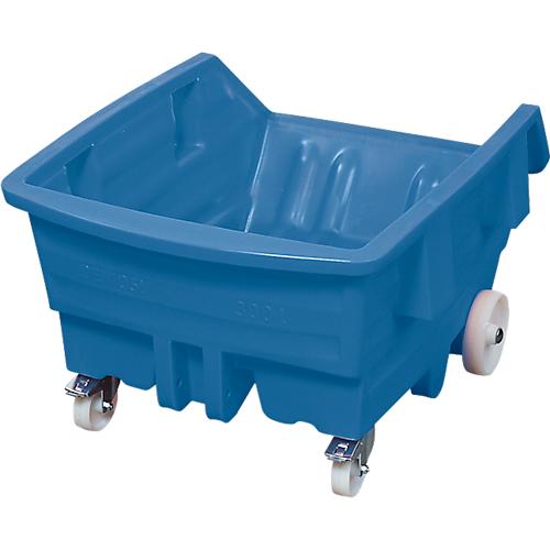 Kippwagen, Polyethylen, blau, B 1170 x T 1590 x H 1100 mm, 1000 l, Schüttkanthöhe 670 mm, bis 250 kg