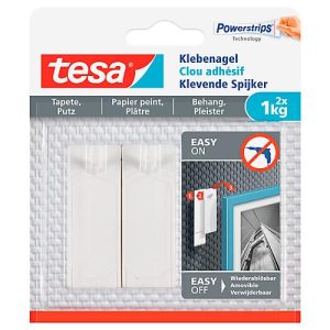 Klebenagel tesa®, für Tapete & Putz, Haftkraft bis 1 kg, ablösbar, 2 Stück Klebenagel tesa®, für Tapete & Putz, Haftkraft bis 1 kg, ablösbar, 2 Stück