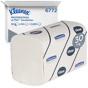 Kleenex® Handtücher Ultra 6772, 2-lagig, Interfold-Faltung, 30 Päckchen á 94 Tücher, weiß Kleenex® Handtücher Ultra 6772, 2-lagig, Interfold-Faltung, 30 Päckchen á 94 Tücher, weiß
