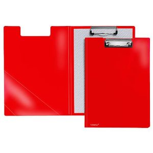 Klemmbrett-Mappe A4, Klemme mit Kunststoffecken, Dreiecks-Klarsichttasche innen, PP, rot Klemmbrett-Mappe A4, Klemme mit Kunststoffecken, Dreiecks-Klarsichttasche innen, PP, rot