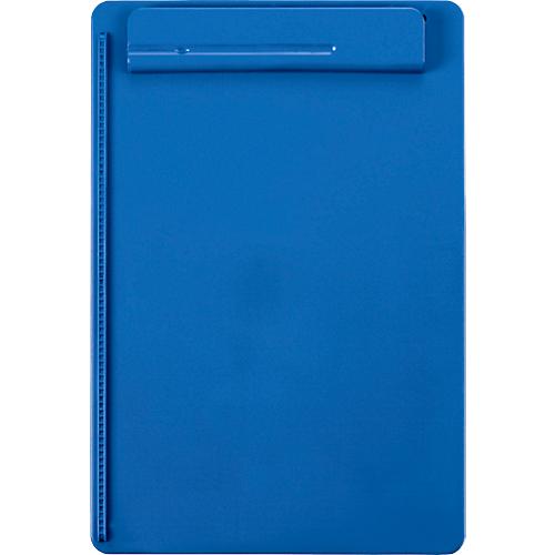 Klemmbrett MAUL MAULgo Recycling, A4, Klemmweite 8 mm, mit Papieranschlag links & Cliphalter für Schreibgeräte, 90 % Recycling-Kunststoff, blau
