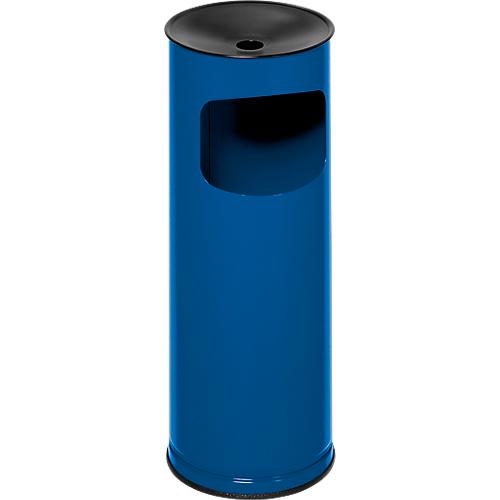 Kombi-Ascher VAR, rund, 17 l, für Innen & Außen, mit Sieb & Kantenschutz, Ø 250 x H 610 mm, Stahlblech, enzianblau