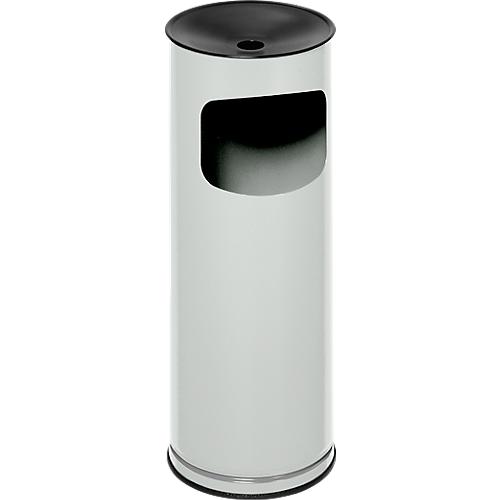 Kombi-Ascher VAR, rund, 17 l, für Innen & Außen, mit Sieb & Kantenschutz, Ø 250 x H 610 mm, Stahlblech, lichtgrau