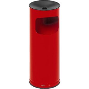 Kombi-Ascher VAR, rund, 17 l, für Innen & Außen, mit Sieb & Kantenschutz, Ø 250 x H 610 mm, Stahlblech, rot Kombi-Ascher VAR, rund, 17 l, für Innen & Außen, mit Sieb & Kantenschutz, Ø 250 x H 610 mm, Stahlblech, rot