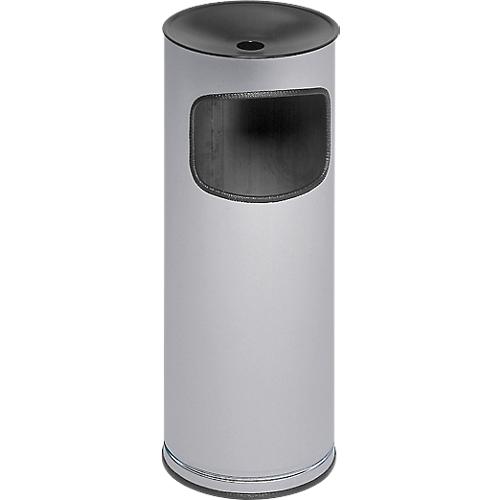 Kombi-Ascher VAR, rund, 17 l, für Innen & Außen, mit Sieb & Kantenschutz, Ø 250 x H 610 mm, Stahlblech, silber