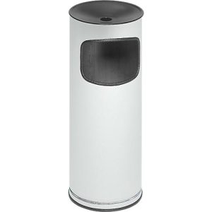 Kombi-Ascher VAR, rund, 17 l, für Innen & Außen, mit Sieb & Kantenschutz, Ø 250 x H 610 mm, Stahlblech, weiß Kombi-Ascher VAR, rund, 17 l, für Innen & Außen, mit Sieb & Kantenschutz, Ø 250 x H 610 mm, Stahlblech, weiß