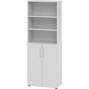 Kombischrank Breno, 6OH, Schrank- und Regalelement, abschließbar, B 800 x T 420 x H 2156 mm, Spanplatte, lichtgrau/lichtgrau Kombischrank Breno, 6OH, Schrank- und Regalelement, abschließbar, B 800 x T 420 x H 2156 mm, Spanplatte, lichtgrau/lichtgrau