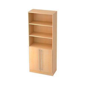 Kombischrank JENA, 5 OH, B 800 x T 420 x H 2004 mm, 2 OH Holztüren, Ahorn-Dekor Kombischrank JENA, 5 OH, B 800 x T 420 x H 2004 mm, 2 OH Holztüren, Ahorn-Dekor