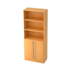 Kombischrank JENA, 5 OH, B 800 x T 420 x H 2004 mm, 2 OH Holztüren, Buche-Dekor Kombischrank JENA, 5 OH, B 800 x T 420 x H 2004 mm, 2 OH Holztüren, Buche-Dekor