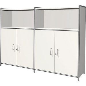 Kombischrank Toledo, mit Sichtrückwand, abschließbar, 3 OH, 2 Fächer, B 1580 x T 380 mm, weiß Kombischrank Toledo, mit Sichtrückwand, abschließbar, 3 OH, 2 Fächer, B 1580 x T 380 mm, weiß