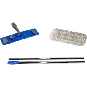 Komplett-Set Wischmopp Quick System, Klapphalter, 1 Bezug, 2-teiliger Chrom-Stiel, Länge 500 mm