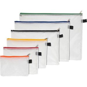 Komplettset Reißverschluss-Sammelbeutel, je 1x A4, A5, A6, B4, B5 und B6 Komplettset Reißverschluss-Sammelbeutel, je 1x A4, A5, A6, B4, B5 und B6