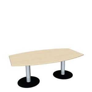 Konferenztisch, bis 6 Personen, Boot, Tellerfuß, B 2000 x T 800 x H 720 mm, Ahorn/weißaluminium Konferenztisch, bis 6 Personen, Boot, Tellerfuß, B 2000 x T 800 x H 720 mm, Ahorn/weißaluminium