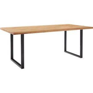 Konferenztisch FRED, Rechteck, Bügelfuß, B 1800 x H 750 mm, Wildeiche massiv/schwarz Konferenztisch FRED, Rechteck, Bügelfuß, B 1800 x H 750 mm, Wildeiche massiv/schwarz