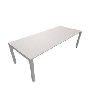 Konferenztisch SOLUS PLAY, bis 8 Personen, Rechteck, Vierkantrohr, B 2400 x T 1000 x H 720-820 mm, Ceramic grey/alusilber Konferenztisch SOLUS PLAY, bis 8 Personen, Rechteck, Vierkantrohr, B 2400 x T 1000 x H 720-820 mm, Ceramic grey/alusilber